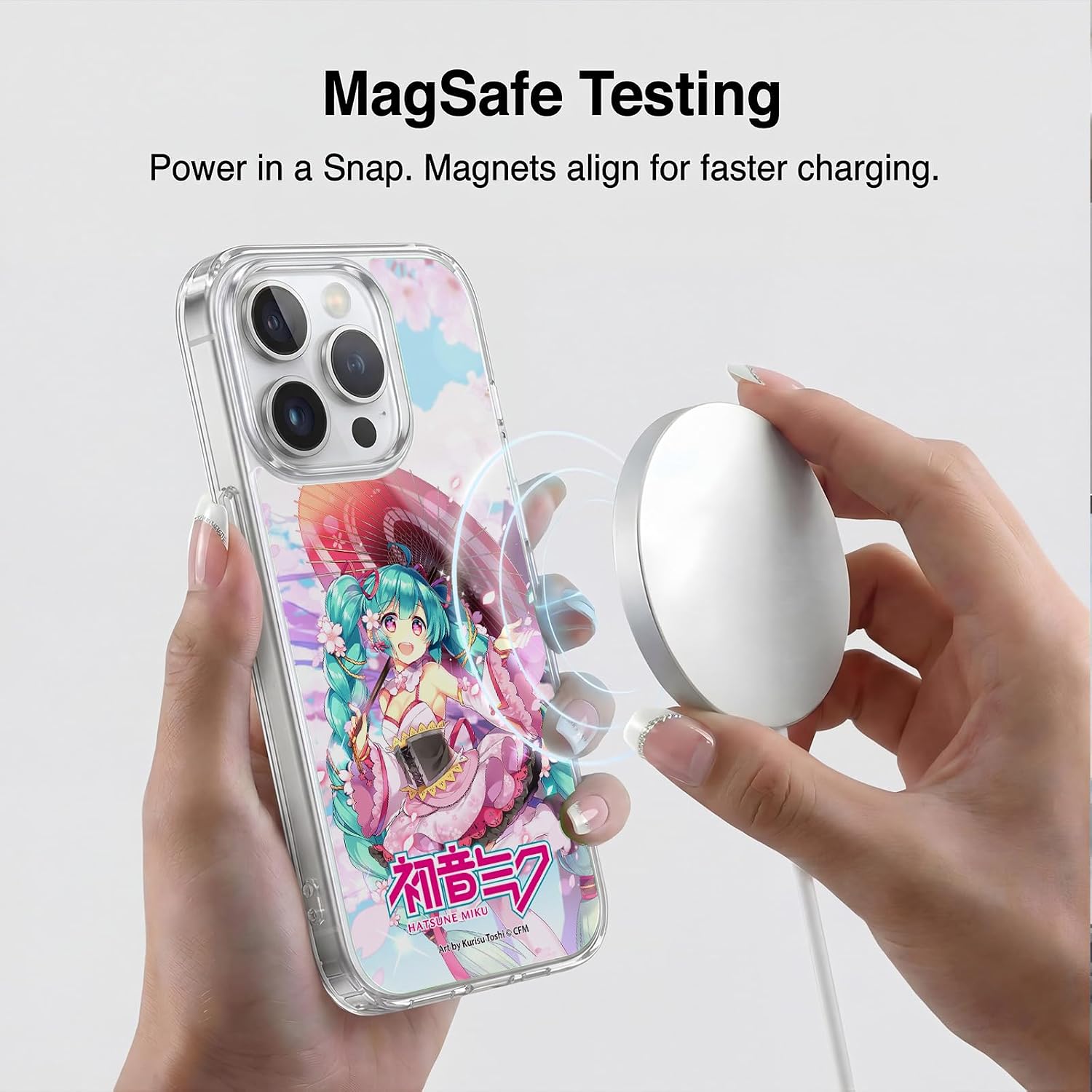 Head Case Designs Officially Licensed Hatsune Miku Sakura Graphics Gel Case [Military Grade Protection] Compatible with Apple iPhone 15 Pro Max and Compatible with MagSafe image 4