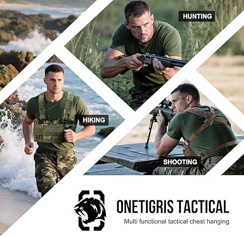Miniatura 6 de ONETIGRIS Chest Rig, MOLLE Chest Rigs Tactical Chest Rig Dangler Pouch Utility Admin Pouch for Hunting Shooting Hiking Camocolor