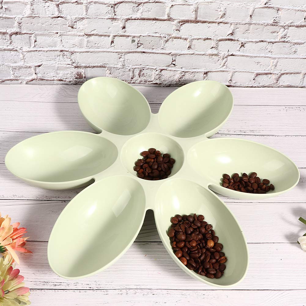 TITA-DONG Six Petals Flower Pet Water Bowl, Cat Food Bowls Food Grade Flower Petals Shaped 6 Grids Pet Feeding Bowl, Multi Cat Feeder Safe & Durable for Indoor Cats Food and Water(Green)