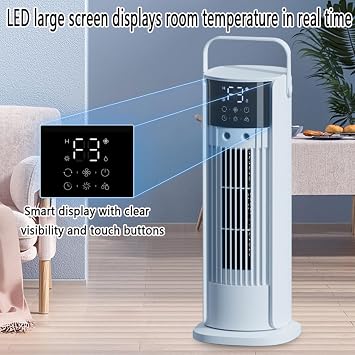 Portable Air Conditioner Cooling Fan Evaporative Air Cooler with 3 Speeds &3 Modes 10H Timer 700ml Water Tank Remote Control Humidifier Air Circulator for Room Office Home