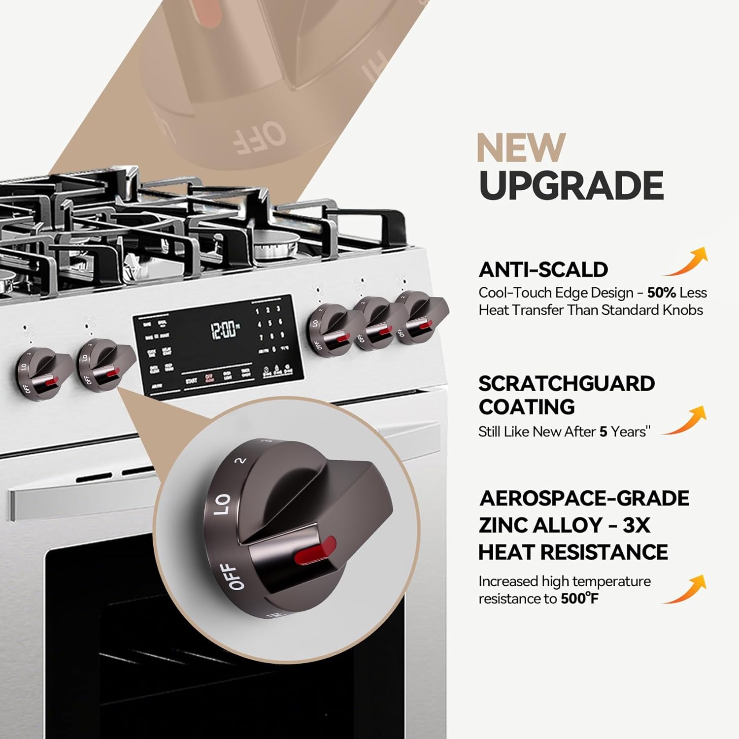 DG64-00975A Electric Range Knob, NE/NX9000t knob DG64-00975A 001, DG64-00975A 002 knobs Compatible with Samsung knobs NE/NX9000t, for Samsung Electric Stove/Oven Knobs (4PCS) 5 Year Warranty