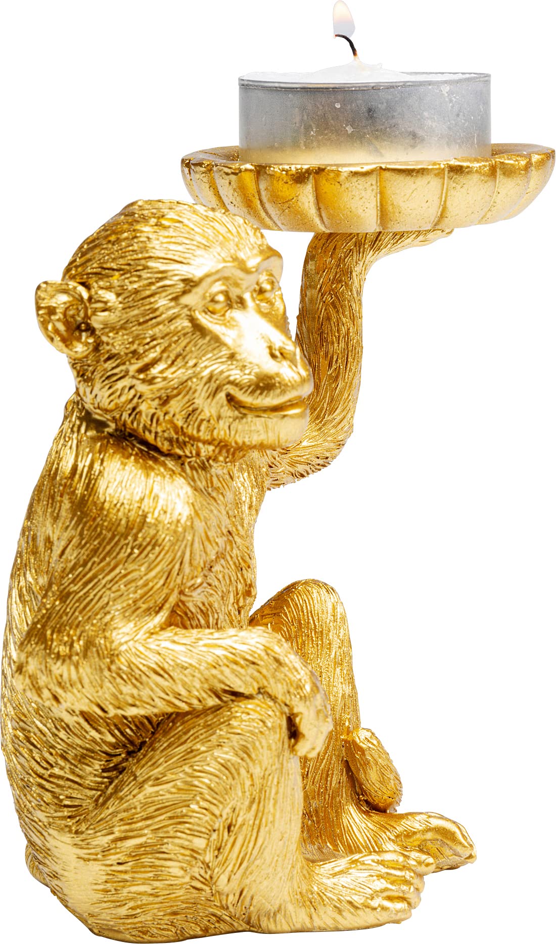 Kare Design figura decortativa portacandela Monkey, oro, motivo scimmietta, stile esotico, decorazione salotto, scaffale, camera da letto, idea regalo, 11 cm