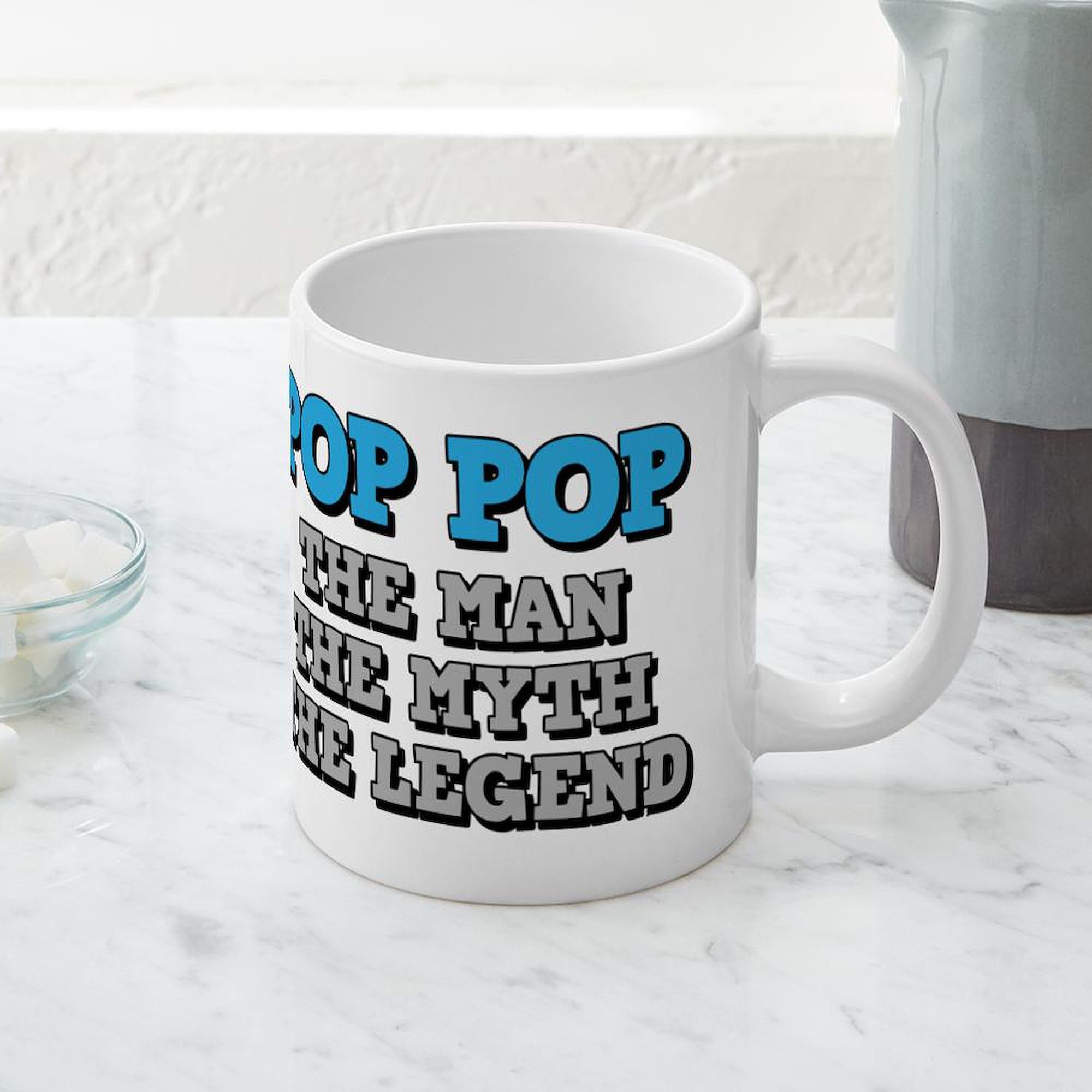 Amazon.com: CafePress Pop Pop: The Man 20 oz Ceramic Coffee Mega Mug : Home  & Kitchen