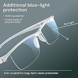 Gaoye Executive Style Reading Glasses Men - Durable Readers with Blue Light Filtering - Comfortable Fit with TR90 Frames