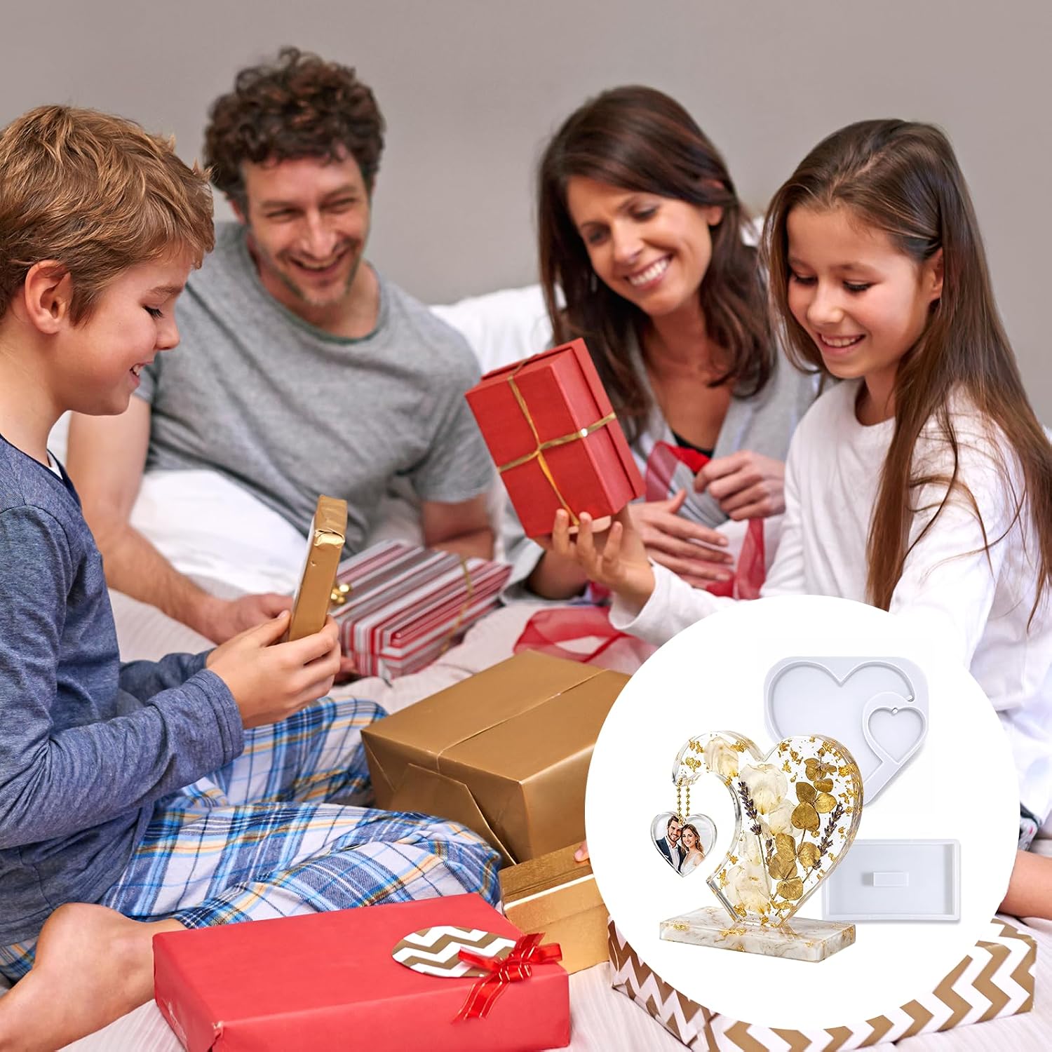 Heart Photo Frame Resin Molds, Heart Shape Silicone Molds Epoxy Resin Picture Frame 3D Photo DIY Epoxy Casting Mould Art Crafts Table Home Table Decorations Gift
