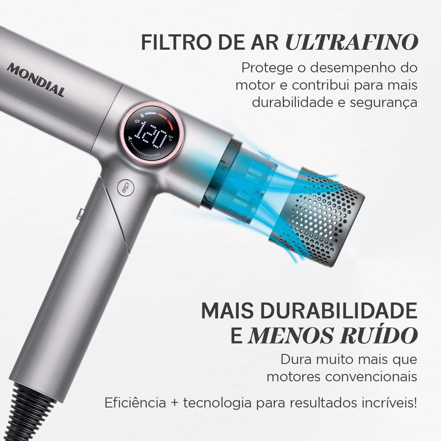 MONDIAL Secador Ultra Sonic By Juliette BLDC com Cabo Dobrável 127V - SCP-JU-04-US MONDIAL Secador Ultra Sonic By Juliette BLDC com Cabo Dobrável 127V - SCP-JU-04-US