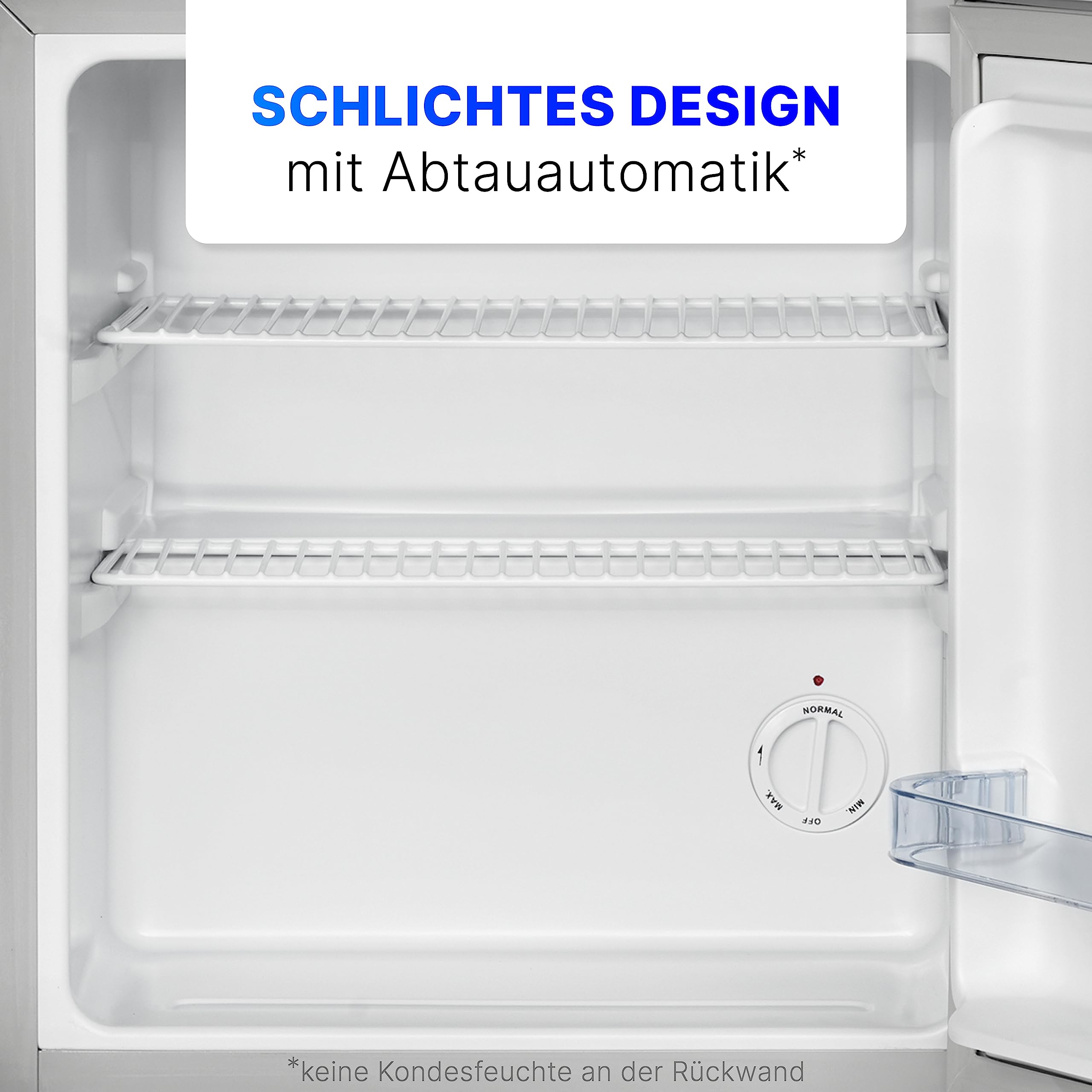Bomann Mini Kühlschrank 42 Liter Getränkekühlschrank leise 39 dB KB 7346 inox 51x45x45 cm