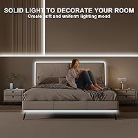 Vista 6 de 16.4ft COB Led Strip Light with Remote, 6500K Ra93+ Dimmable Bright Daylight White Led COB Strip Light, White Continuous Led Strip Light for Mirror