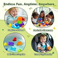 Vista 6 de Bloques magnéticos, bloques de construcción grandes para niños pequeños de 1 a 3 años, juego de bloques apilables 3D multiformas, juguetes