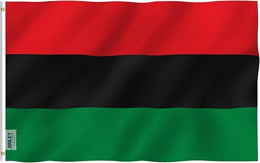 Anley Fly Breeze 3x5 Foot Afro American Flag - Vivid Color and Fade proof - Canvas Header and Double Stitched - Pan-African Black Liberation UNIA Flags Polyester with Brass Grommets 3 X 5 Ft