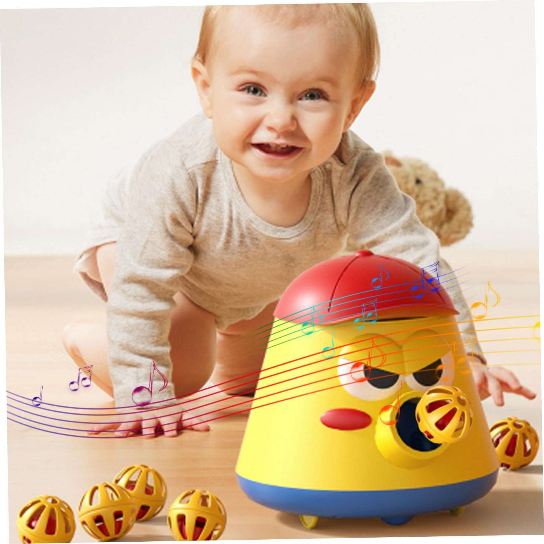 Giocattolo aspirapolvere a Sfera Giocattolo aspirapolvere Rotante per Bambini a 360° con Vanga Push Walker, Senza Set di batterie1