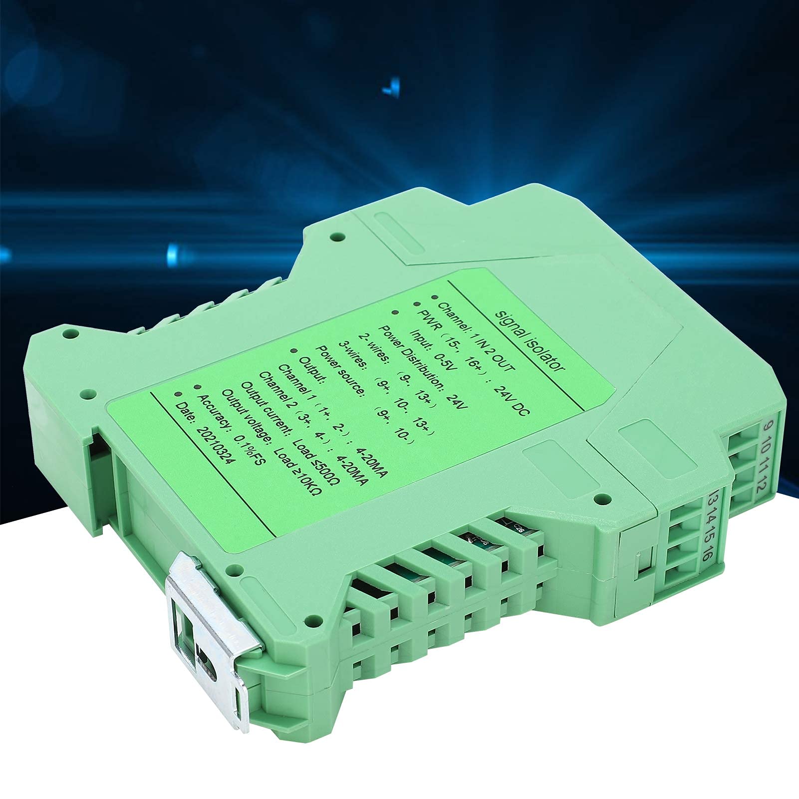 Splitter di Segnale 4-20Ma,Ozgkee Splitter di Segnale 4-20Ma DC Isolatore di Segnale Trasmettitore di Corrente Protezione del Circuito 1 Ingresso 2 Uscita 05V a 420Ma Condizionatore di Segnale Analogi