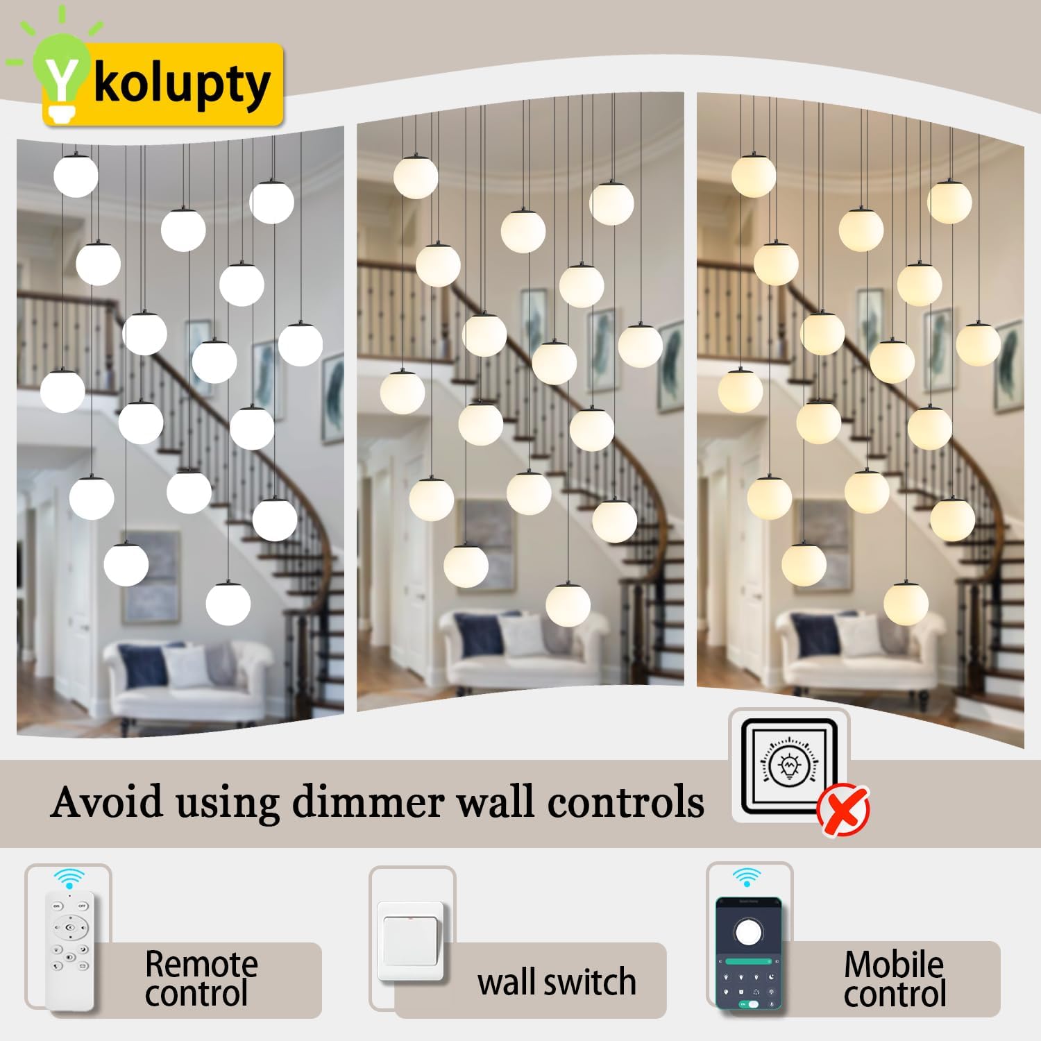 Modern Rectangular Chandelier,15 Lights White Globe Chandelier Lighting,Industrial Linear Pendant Light Fixture for Dining Living Room Kitchen Island