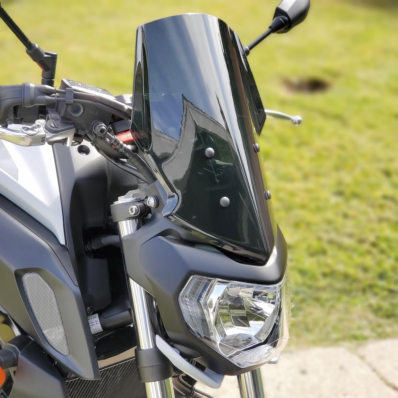Motorcycle Windshield Deflector for Yamaha MT07 FZ07 MT FZ 07 2018 2019 2020 Windscreen Flyscreen Front Wind Screen Visor with Mounting Bracket, Dark Smoke