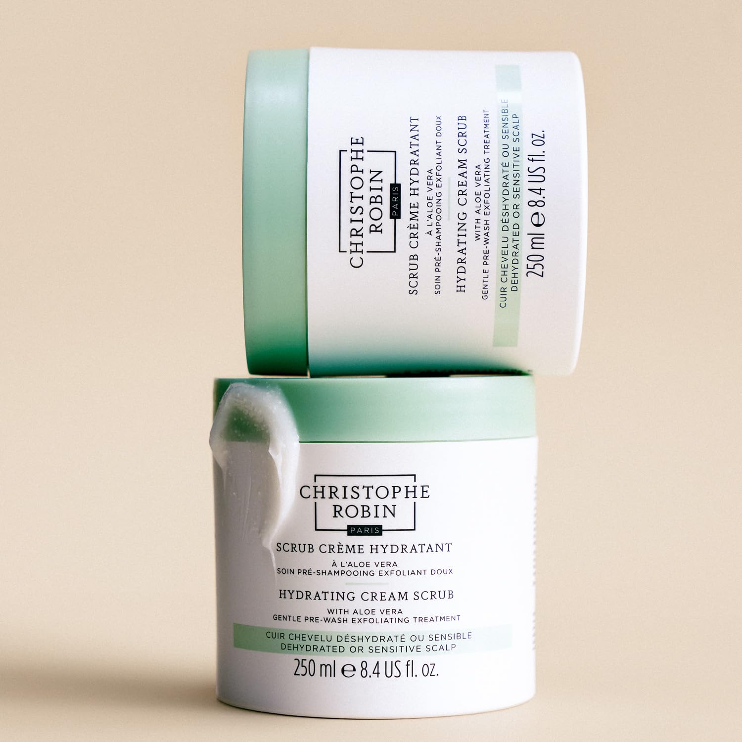 Christophe Robin Hydrating Cream Scrub With Aloe Vera - Hydrating Pre-Wash Hair Treatment - 8.4 fl. oz