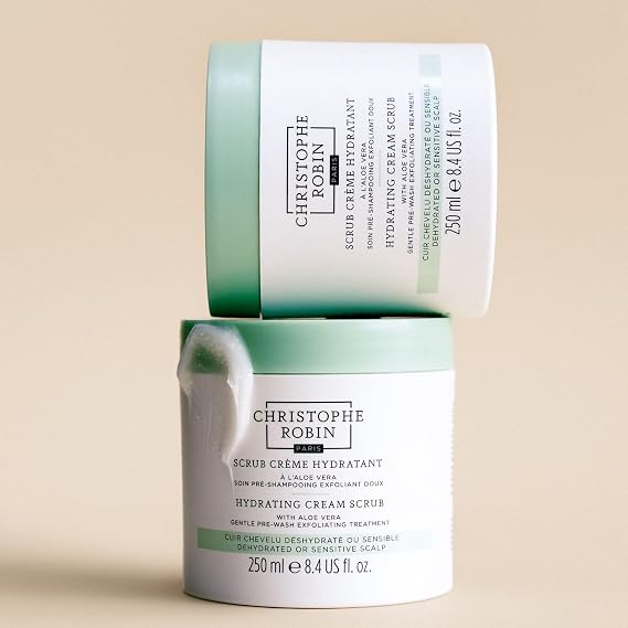 Christophe Robin Hydrating Cream Scrub With Aloe Vera - Hydrating Pre-Wash Hair Treatment - 8.4 fl. oz