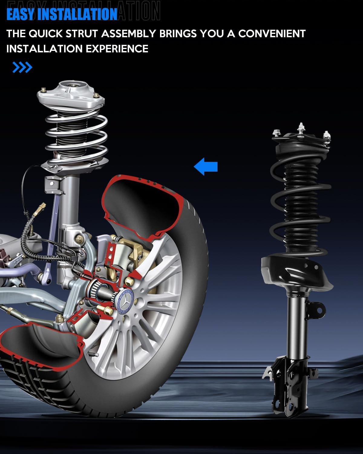 Complete Front and Rear Pair Strut and Coil Spring Assembly for Honda CR-V 2007 2008 2009 2010 2011 KFKGF Quick Strut Assembly Replace# 11605 11606 172497L 172497R
