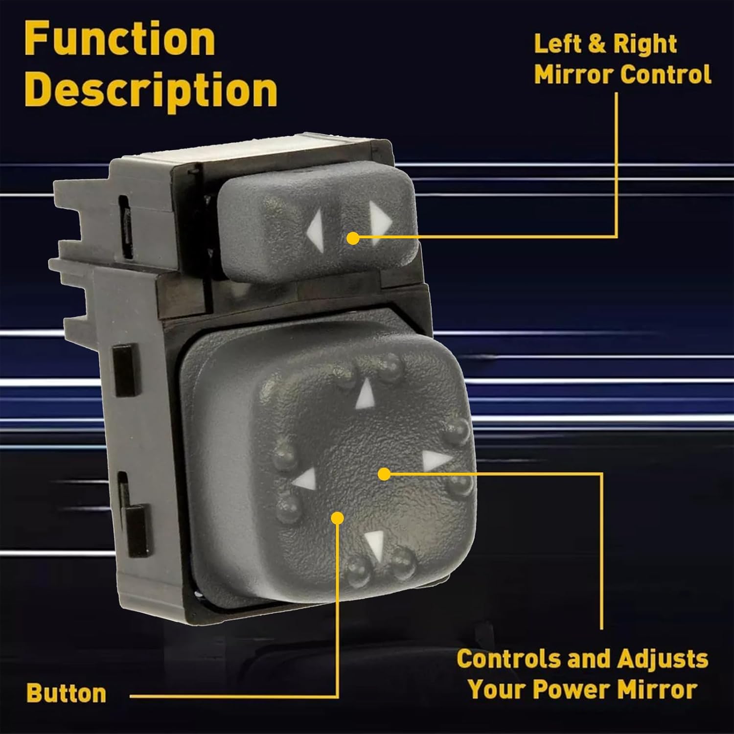 901-126 Power Mirror Control Switch Compatible with Chevy Blazer S10 1998-2005 Compatible with GMC Jimmy Sonoma 1998-2004 Compatible with Oldsmobile Bravada 1998-2001 Replaces# 19259976