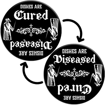 Gothic Plague Doctor Mask Dishwasher Magnet Clean Dirty Sign for Witchy Kitchen Decor, Quirky Home & Office Accessory, Ideal Gift, Dark Academia Skeleton Ghost Theme, Spooky Apartment Essentials