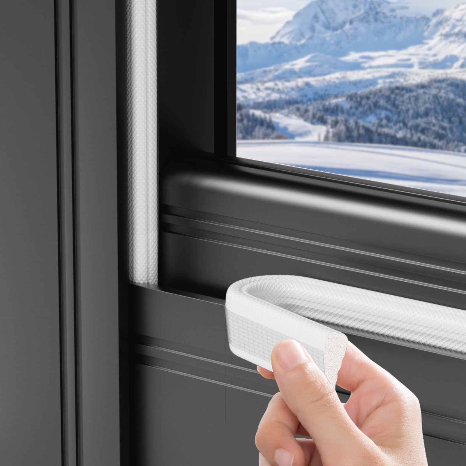 Weather Stripping Door Seal Strip, 196 Inch Wedge Window Seal, Winter Insulation Weatherproof Foam Tape, Soundproof Noise Reduction Light Blocker for