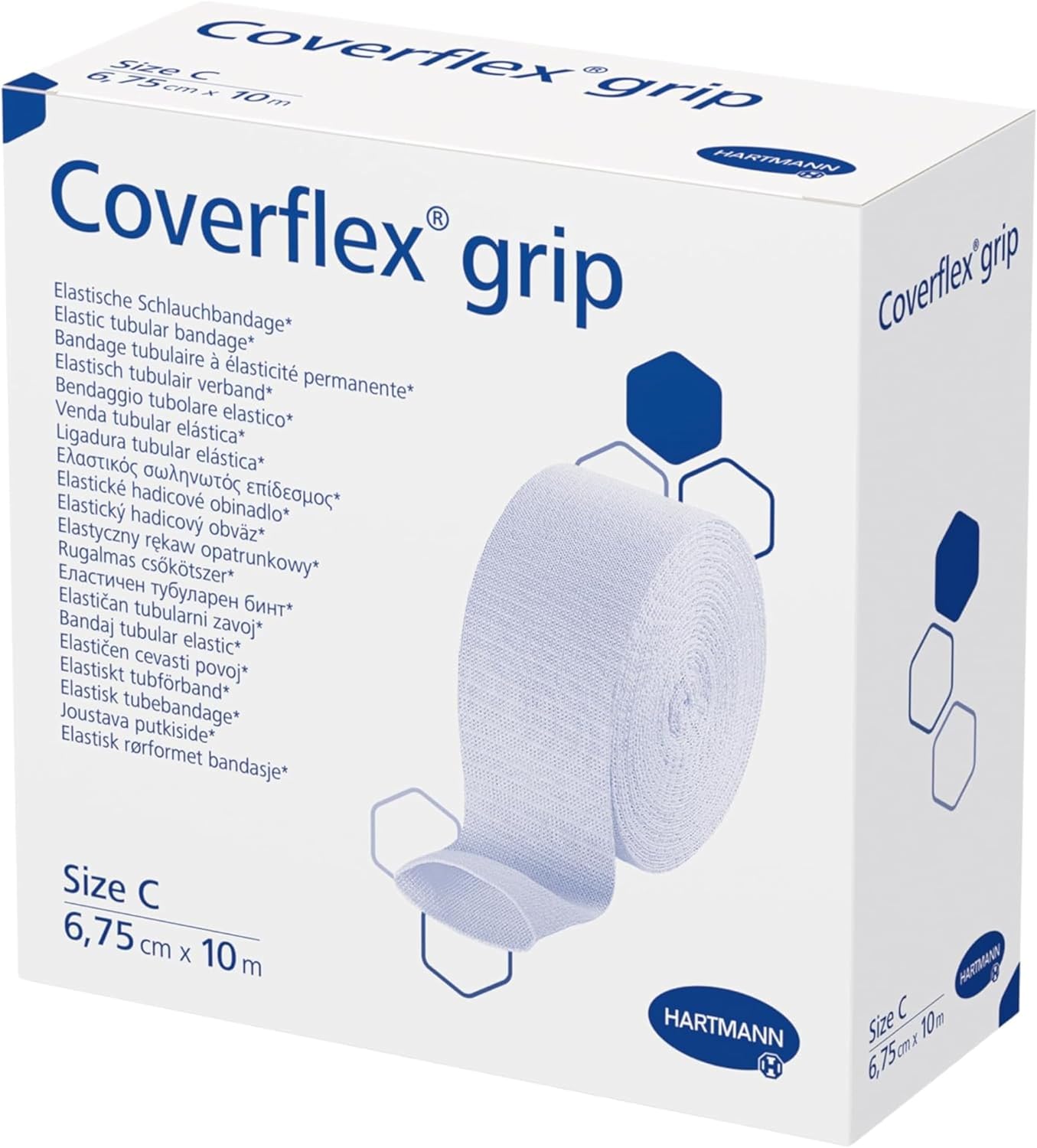 Grip Tubular Compression Bandage, Size C (Hands, Feet), 2.65" Width, 11 Yards – REF: 931067 – Previously Comperm, Size C, Tubular Compression Bandage
