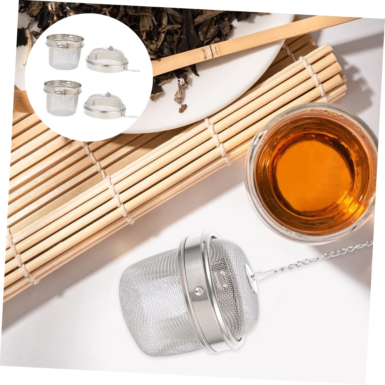 Luxshiny 6pcs Stainless Steel Tea Jewelry Cleaner Baskets Mesh Strainers for Kitchen Use for Cleaning Jewelry Brewing Tea