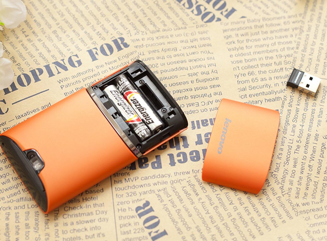 Lenovo N700 Dual Touch Slim 2.4G Wireless Mouse Bluetooth 4.0(Orange)
