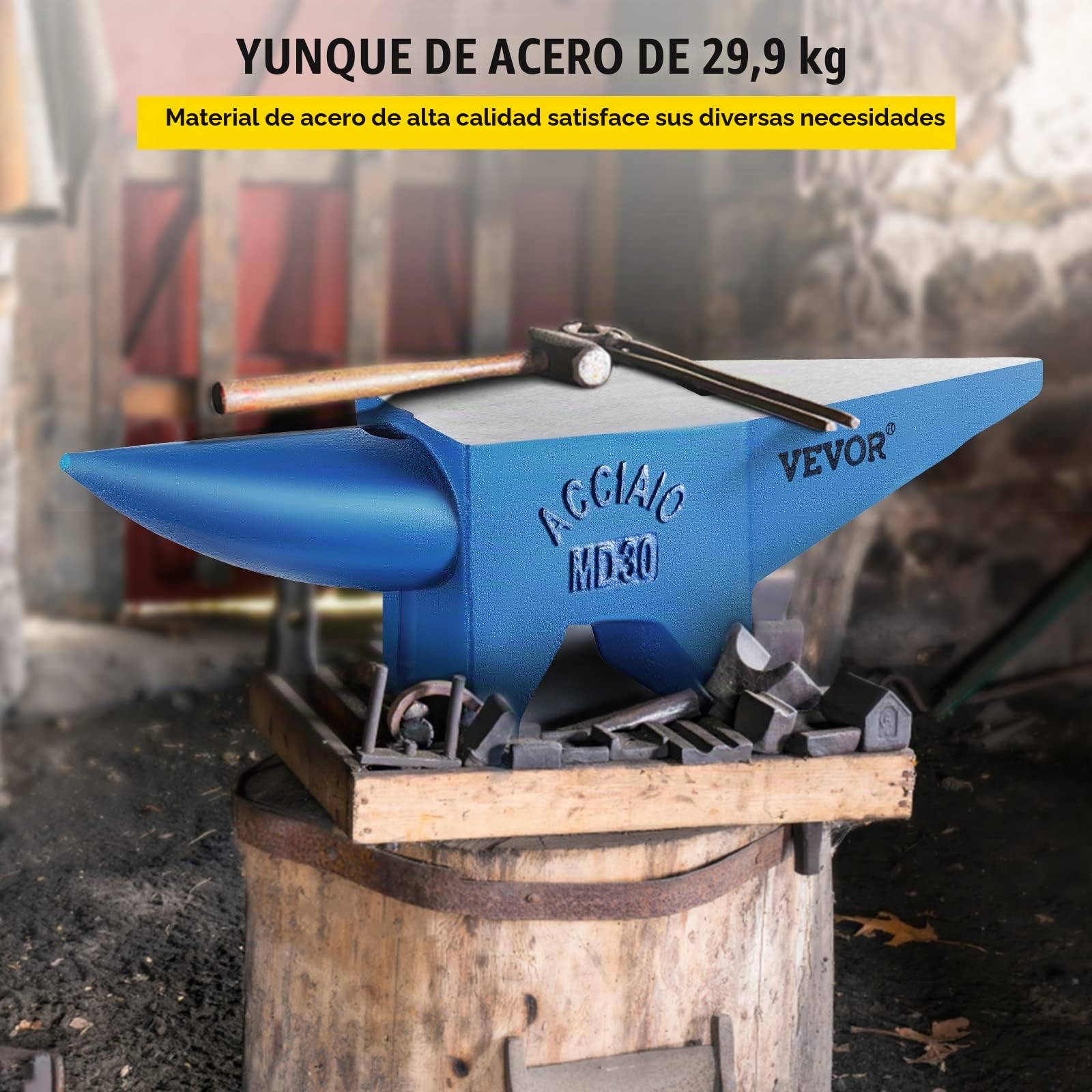 Mophorn Yunque de Acero 30KG, Yunque de Metal 66LBS, Yunque de Herrero Ideal para Metalúrgicos y Herreros para Remachar, Aplanar, Forjar y Formar Metal