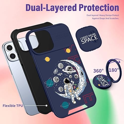 Miniatura 5 de Funda 2 en 1 para iPhone 11 Pro Max para mujeres, linda funda de teléfono para niñas, astronauta, divertida y divertida para adolescentes y niños,