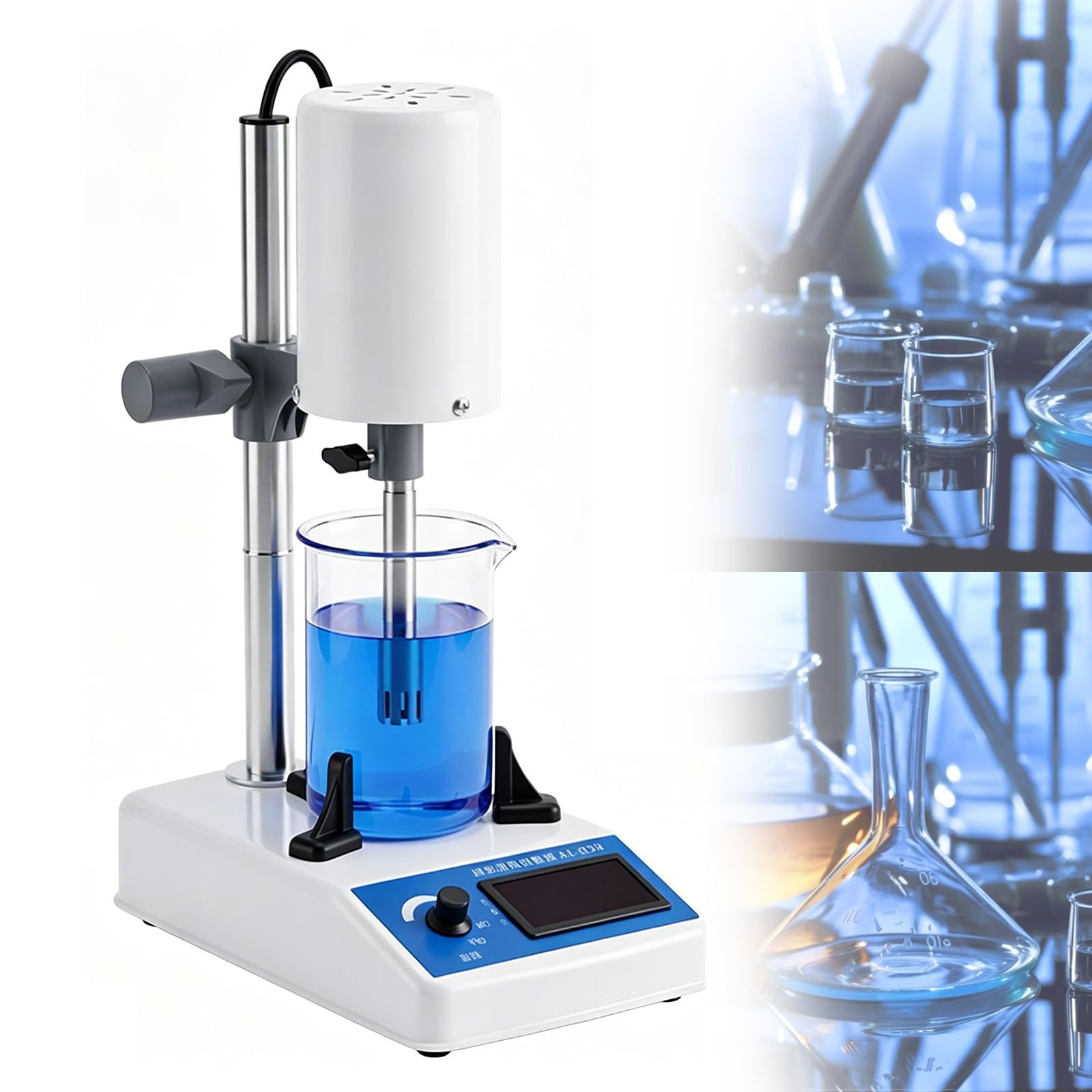 Vila Smo Adjustable Speed Disperser Homogenizer, Dispersion Mixer, For 5-1000Ml Samples, With 2 Working Heads, For Efficient Mixing, Emulsification And Extraction In Laboratory Settings