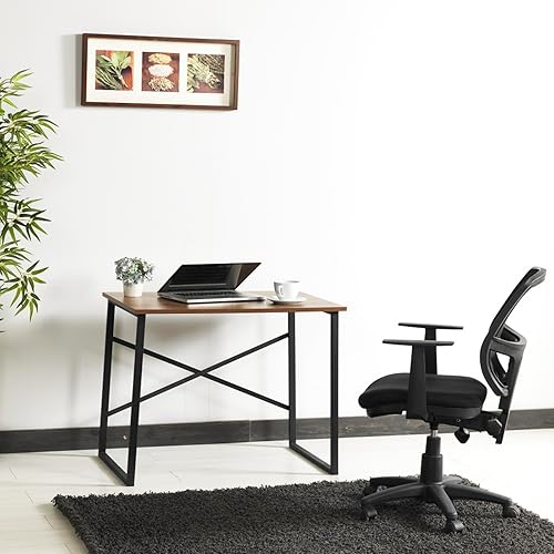 Miniatura 6 de Escritorio pequeño para computadora de oficina en casa de 35 pulgadas, escritorio de escritura simple, mesa de estudio moderna con marco de metal