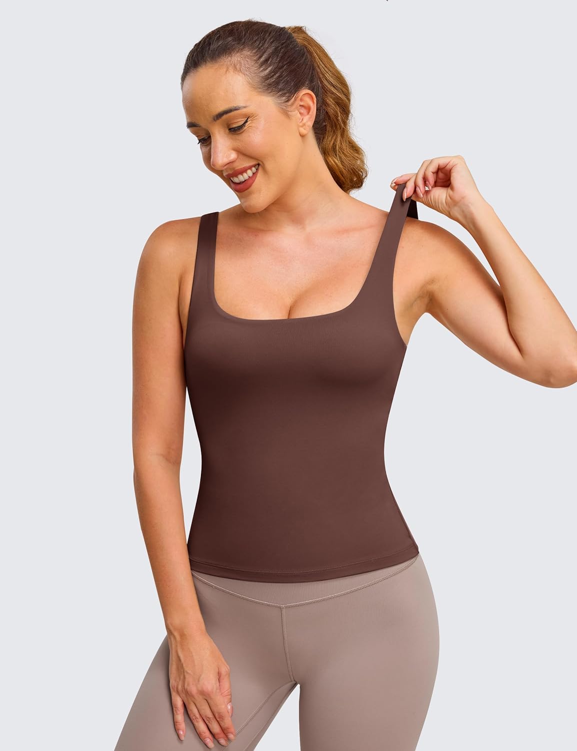 BAYDI Clouduxi Tank Tops with Built in Bras-Square Neck Workout Tops Padded Yoga Shirts Gym Athletic Sleeveless Camisole - Image 5