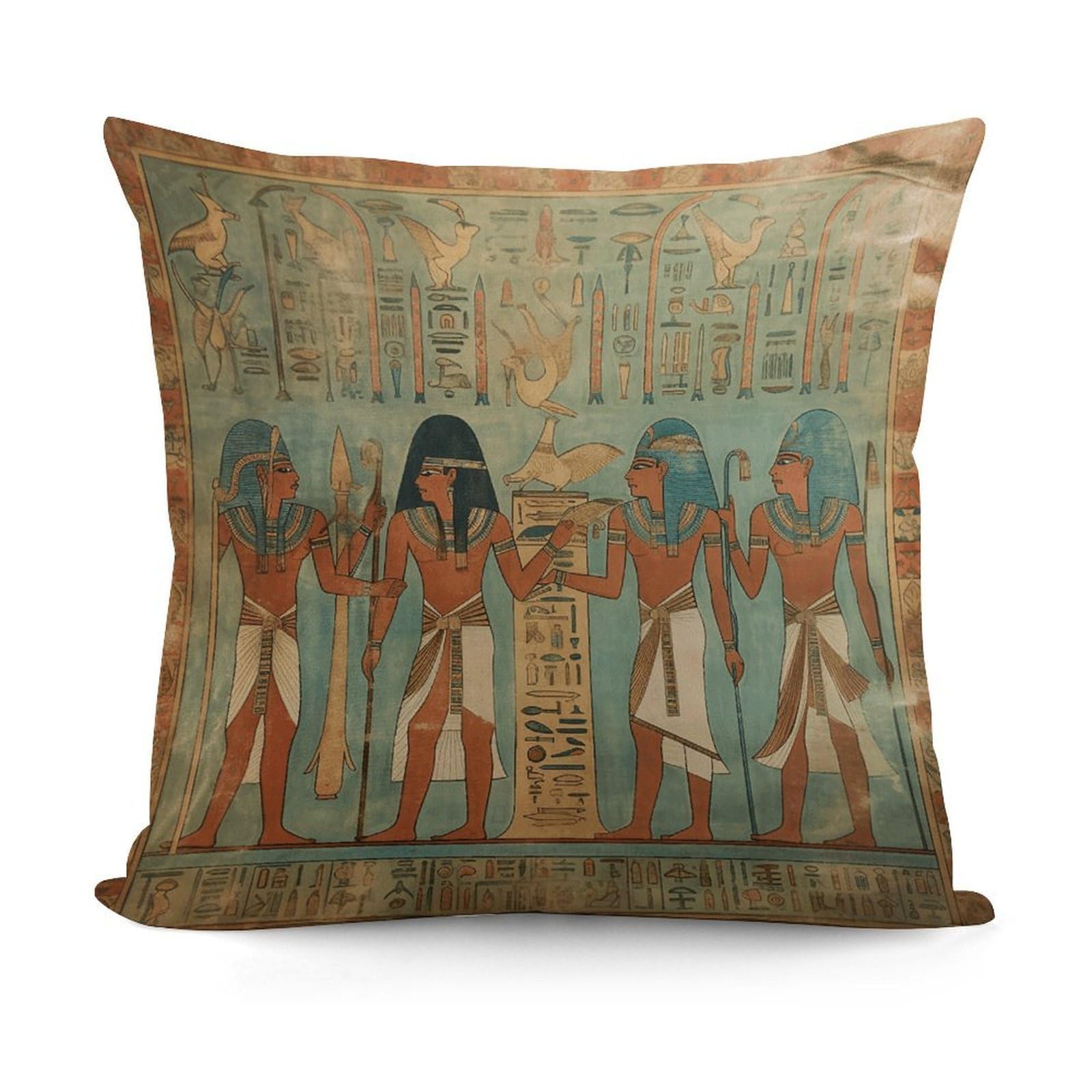 VstaDank Decorative Women in Ancient Egypt Throw Pillow Covers Luxury Soft Pillowcases Fluffy Plush Accent Pillow Cases Personalized Square Lumbar Pillows Shells for All Seasons 18" X 18"