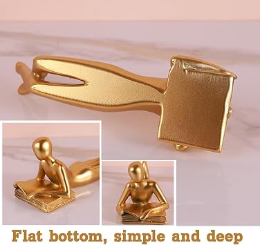 Golden Deco Sculpture, Abstract Art Gold Deco Figurines Statue, Living Room, Bookcase, Window Sill, Bedroom, Office Statues And Sculptures, Resin,art Set 05 [Energy Class A]