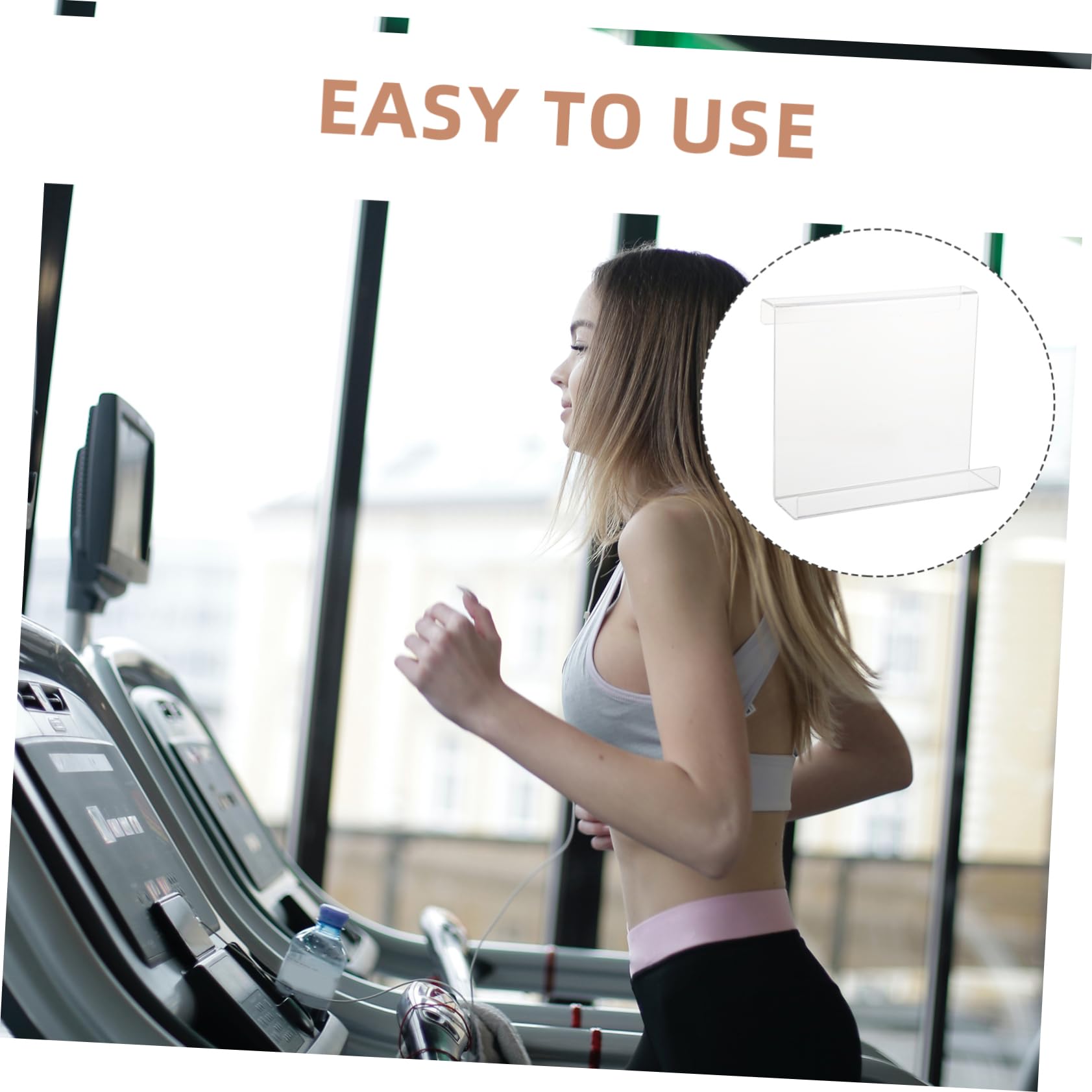 SEWACC Acrylic Treadmill Reading Rack Transparent E-Reader Holder for Tablets and Magazines Easy to Install Fits Exercise Equipment Gym Companion