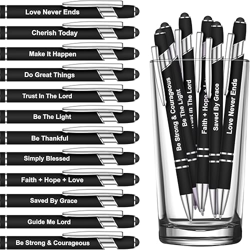 Miniatura 1 de 12 bolígrafos cristianos divertidos con versículos bíblicos, bolígrafos inspiradores para oficina, citas motivacionales y alentadoras de las