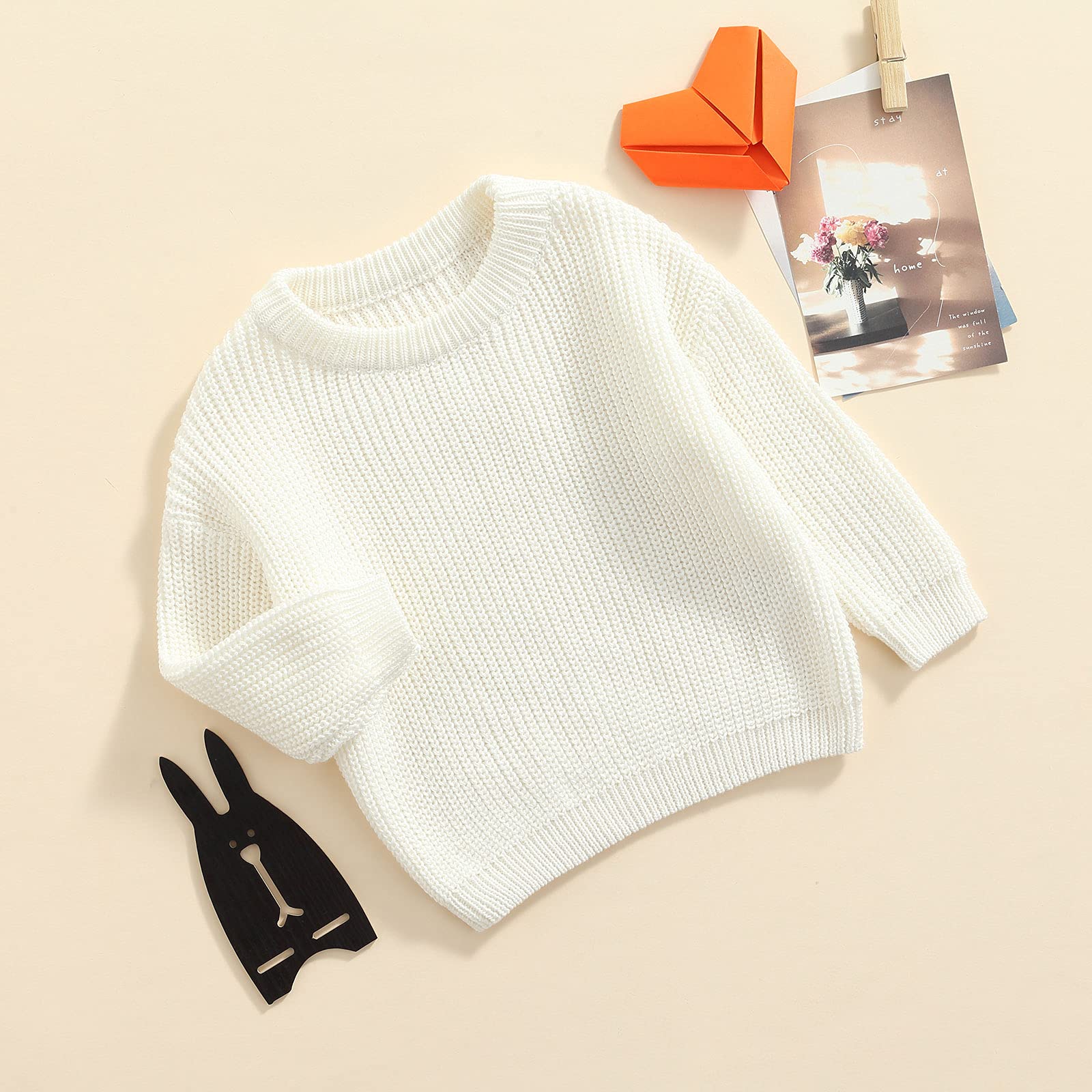 Baby Oversized Knitted Jumper Girls Boys Winter Ribbed Knit Sweater Chunky Pullover Long Sleeve Knitwear Top Soft Unisex Toddler Baby Clothes Autumn Outwear — view 2