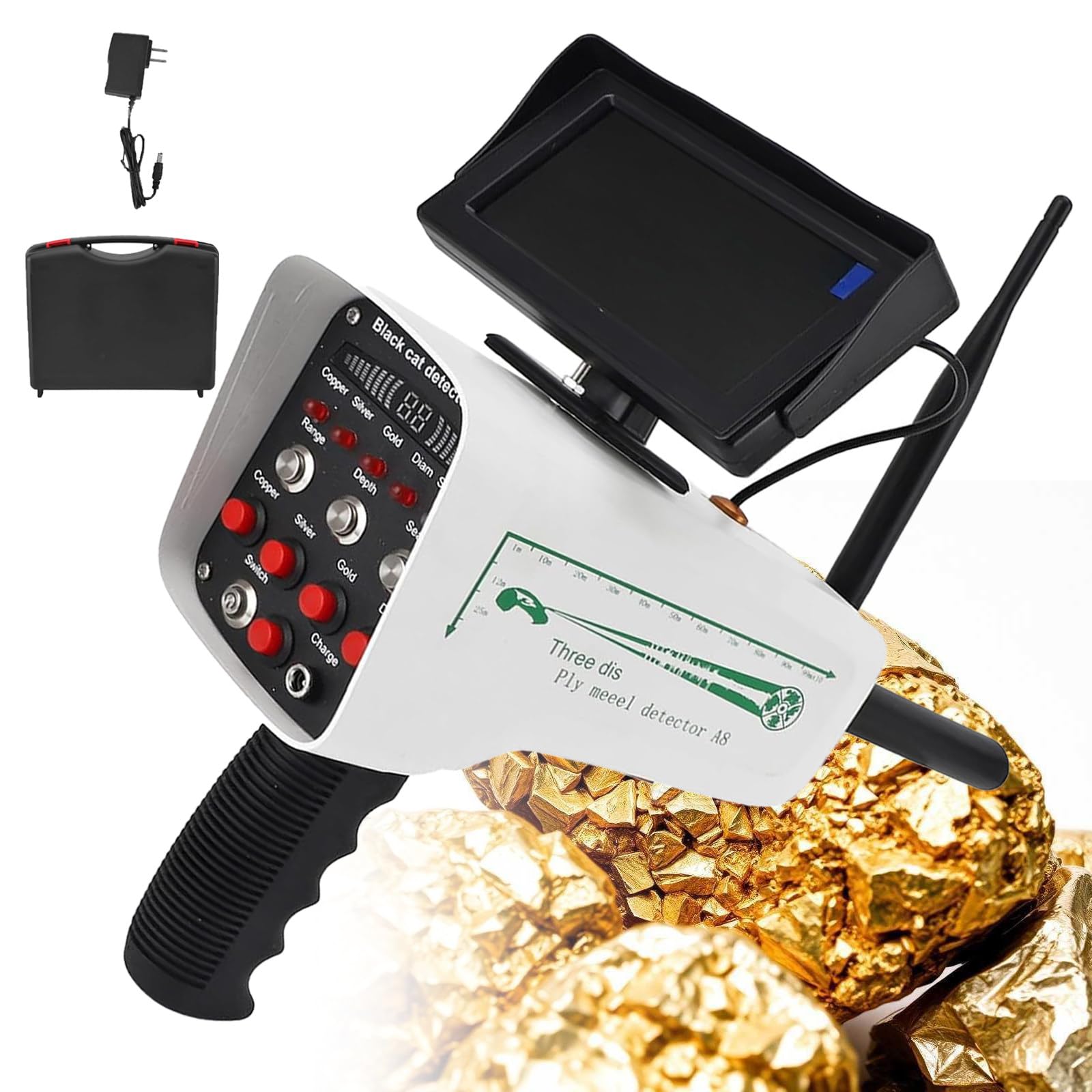 Atwynd Underground Metal Detector with High Accuracy, Professional Treasure Hunter Seeker for Treasure Hunting, Metal Locator for Gold Silver Copper, 1000M Range/30M Depth
