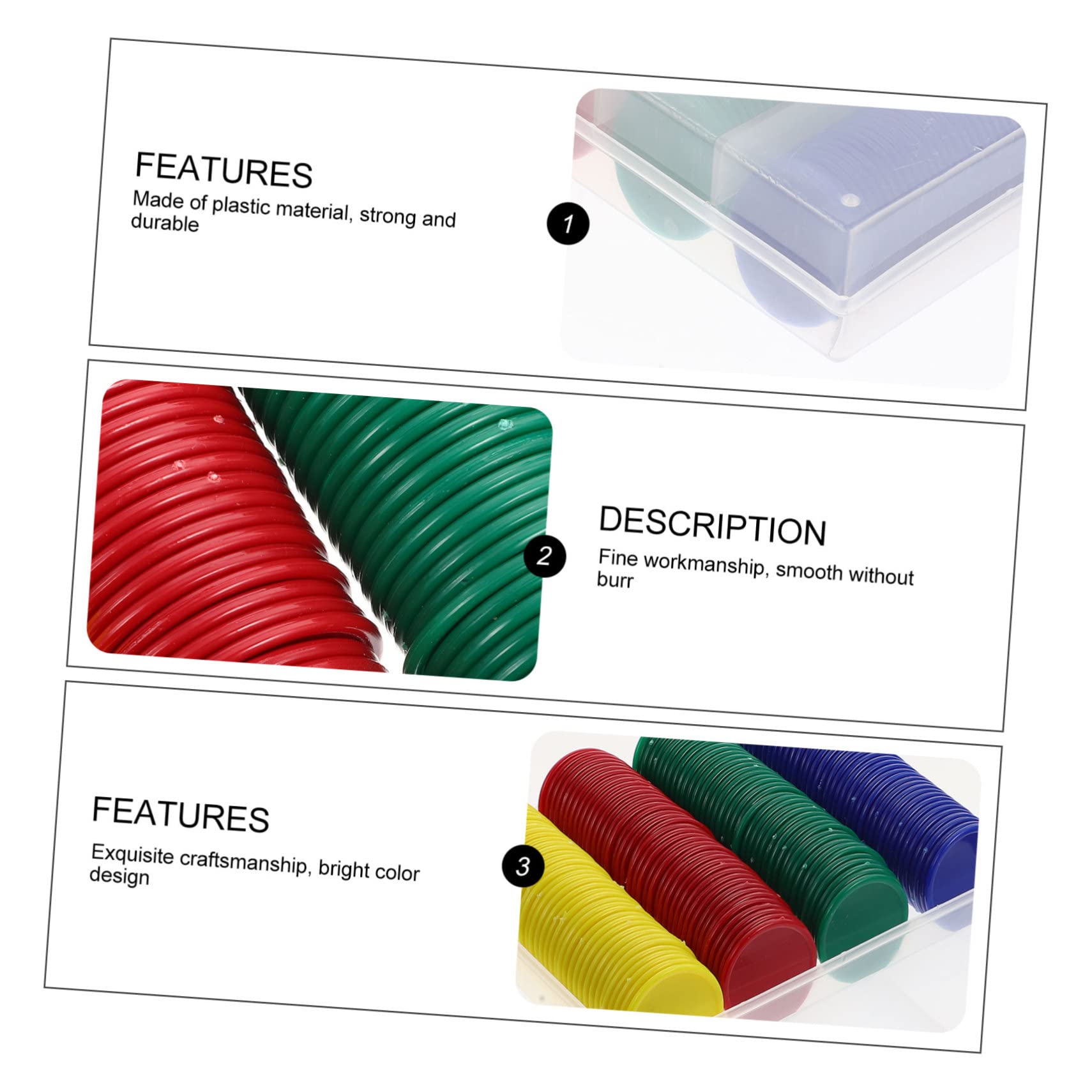 NAMOARLY 320pcs Poker Chips Set Plastic Blank Chips for Bingo Poker Education Math Learning