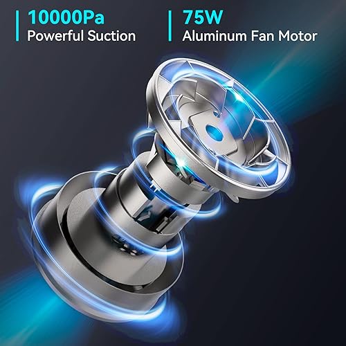 Miniatura 8 de Aspiradora de mano inalámbrica, recargable con 30 minutos de tiempo de funcionamiento, mini aspiradora de mano con 10000 Pa potente succión,