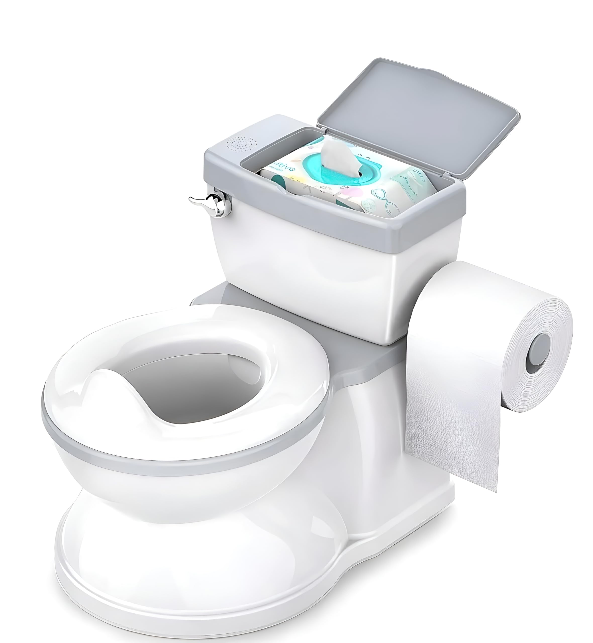 BABYBOND Orinal infantil para bebé y niños con sonido de descarga. (Gris)