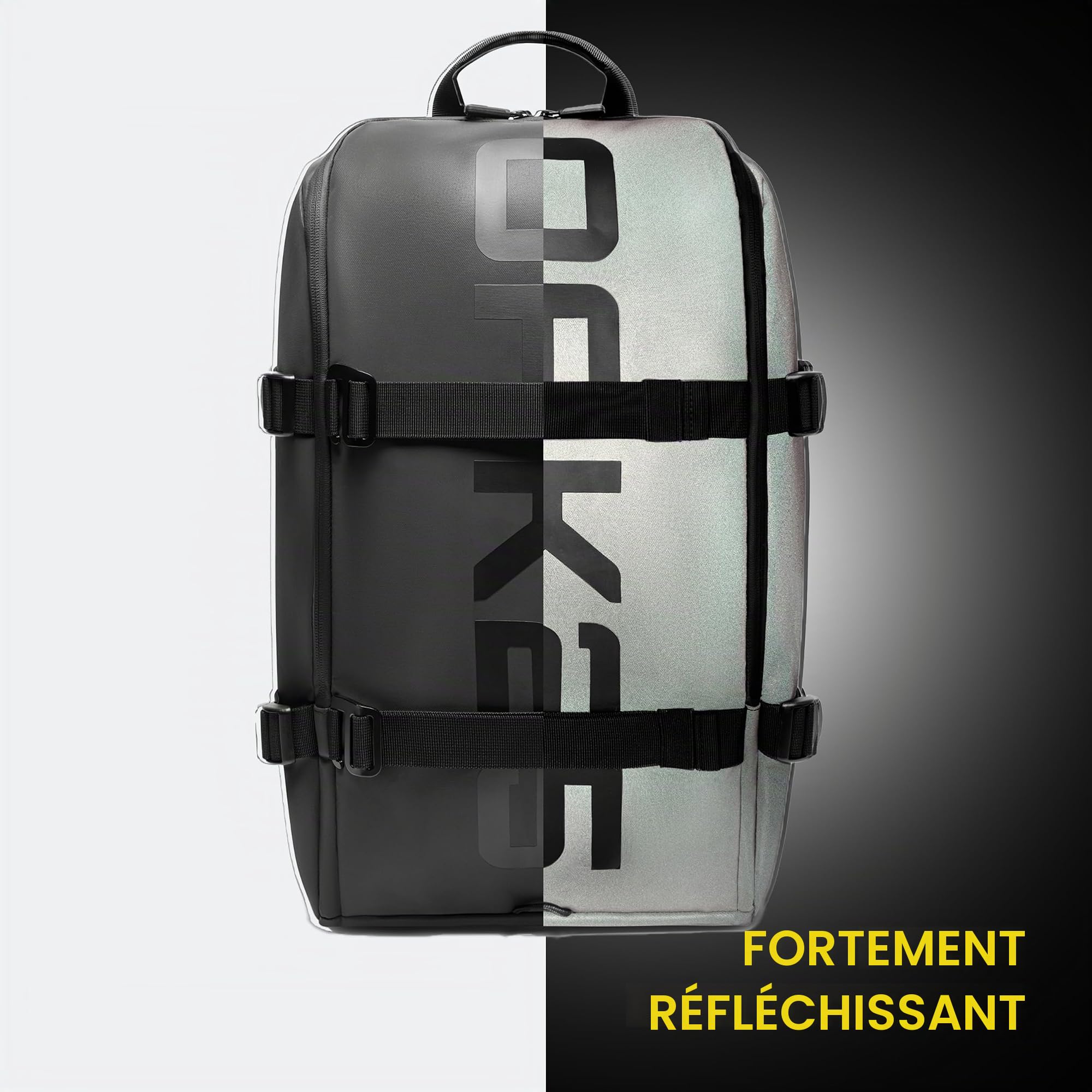 OAK25 Sac à Dos Femmes & Hommes Réfléchissant - Luminite Daybag - Grand Sac à Dos pour Vélo Université Travail - Daypack 17L avec Compartiment pour Ordinateur Portable - Resistant à l'Eau