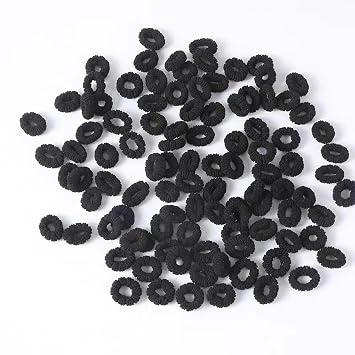 500 PCS Multicolor Cotton Hair Ties, Small Seamless Kids Hair Ties Soft No-Crease Baby Hair Elastics for Girls, Kids & Toddlers, Gentle Ponytail Holders for Thin & Thick Hair. (Black)