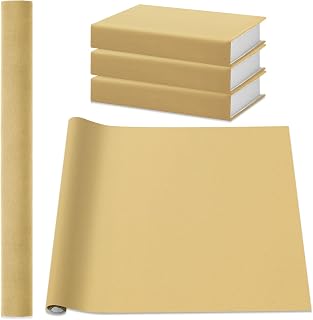 PerKoop Book Cloth for Book Binding 40 x 16 Inch Fabric Surface Paper Backed Bookcover Archival European Durable Strong Bookbinding Supplies Cover Books Album Scrapbooking (Warm Yellow)