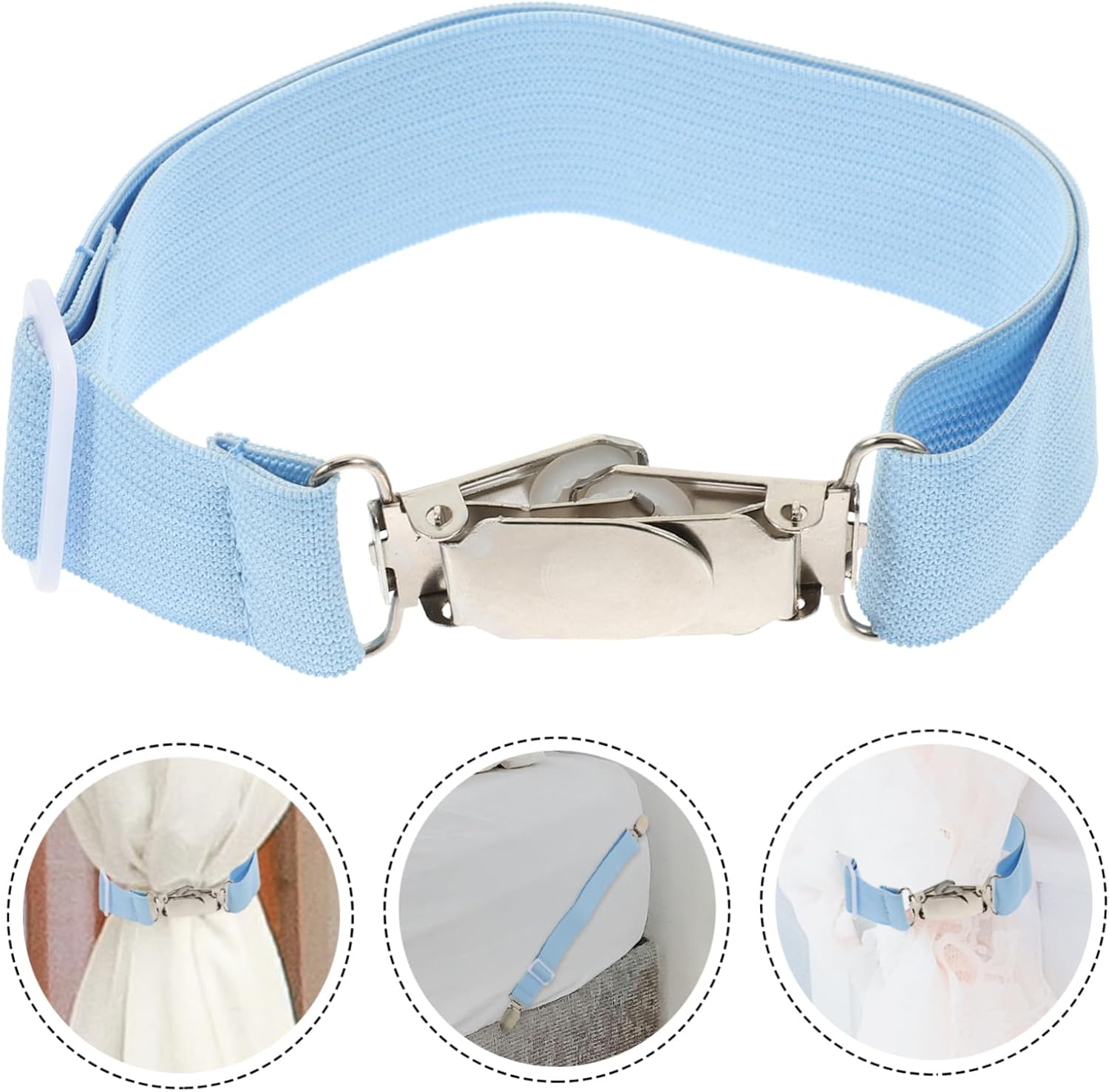 Alipis 4pcs Adjustable Elastic Bed Sheet Fasteners Strong Sheet Straps Clips for Fitted Easy to Install Design Prevents Damage Stretch