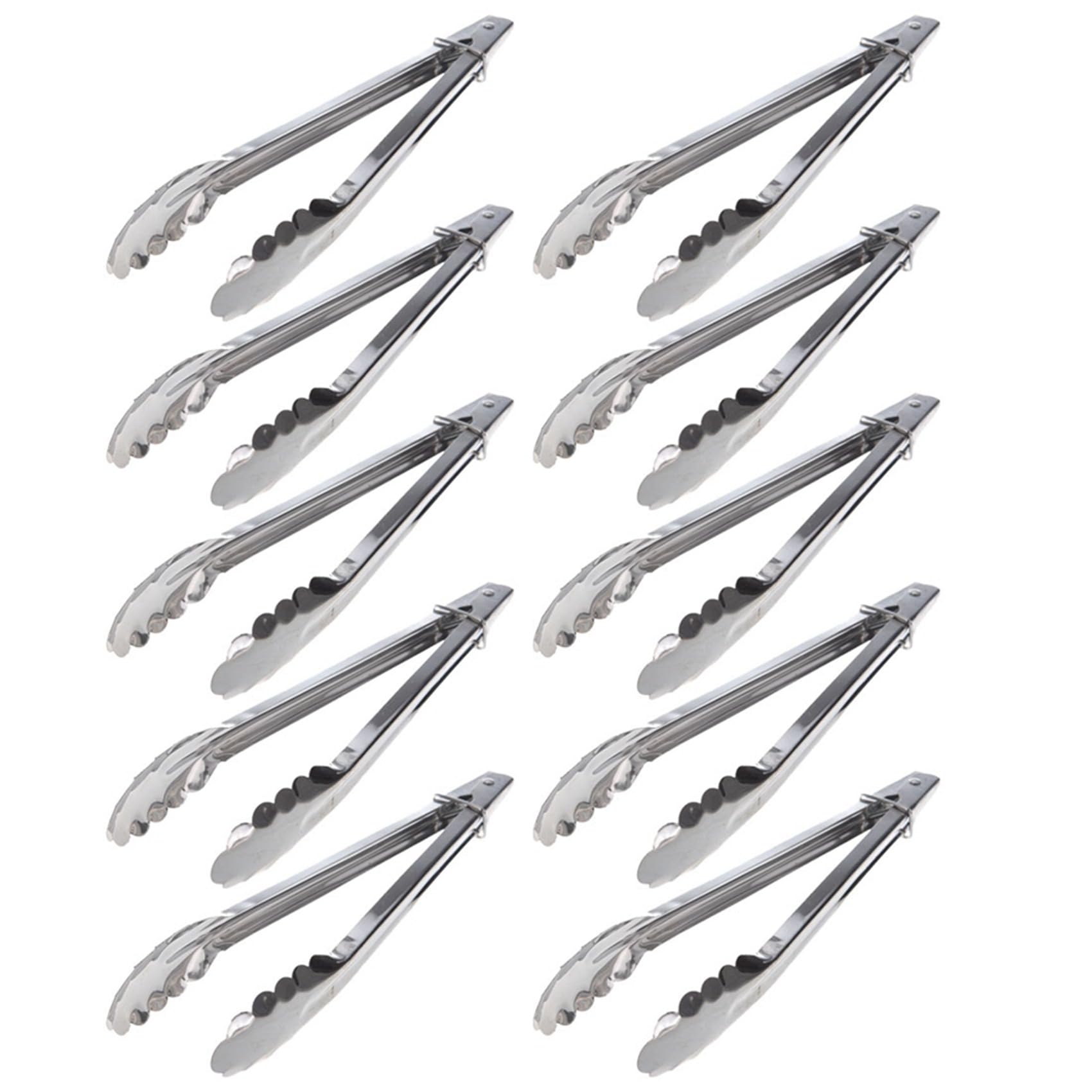 Hndhbfgrt 10X 30 cm Stainless Steel Food Tongs