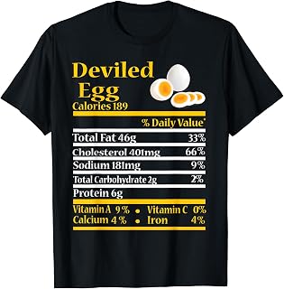 Funny Deviled Egg Nutrition Fact Gift Thanksgiving Christmas T-Shirt