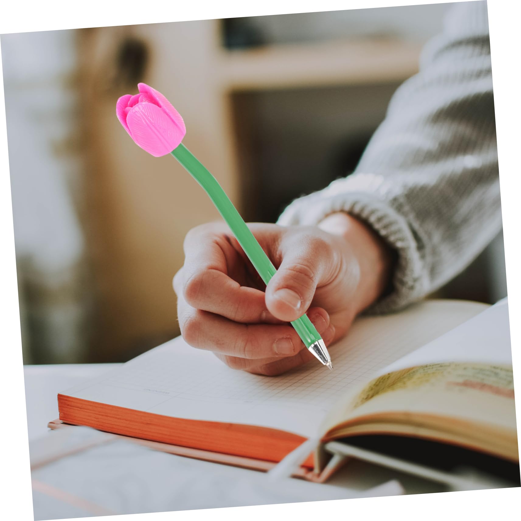 3 Set Penna A Sfera Tulipano Gel Ufficio Mini Penne Per Fiori Trasparente Pianta Penna Vegetale Decorativo Evidenziatore Penne Rosa Evidenziatori Plastica 6 Pezzi * 3