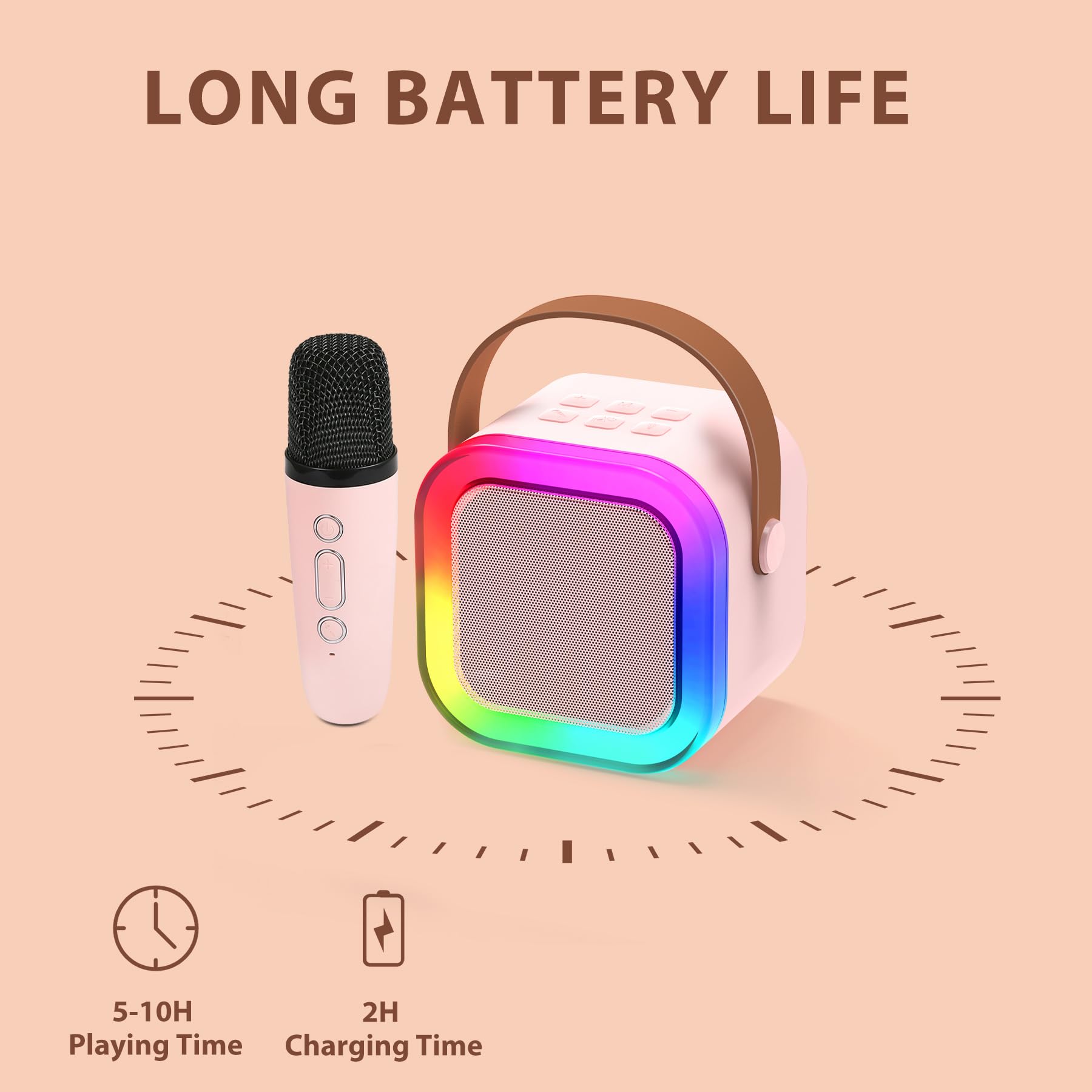 Fede Karaoke per Bambini e Adulti con Microfono, Microfono Bambini con Luce LED, Macchina Karaoke Portatile con Effetti di Cambio Voce, Regali per bambini da 3 a 18 anni, ragazzi e ragazze