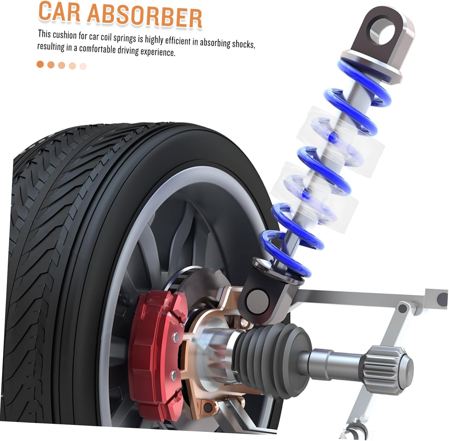 Zerodeko 2pcs Car Shock Absorbers Lightweight Coil Buffer Cushions for Enhanced Vehicle Suspension and Shock Absorption Fit for Car Models Easy to Install